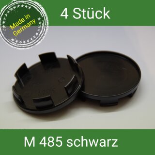 M-485 schwarz Nabenkappen Felgendeckel 64 mm Ronal TEC ASA 4 St.