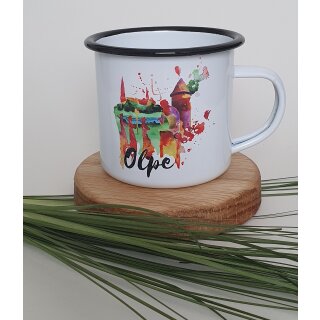 Emaille Tasse Olpe