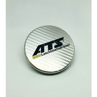 ATS 76 mm Carbon silber Nabenkappe Felgendeckel  N44 1St.