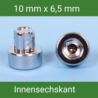 Zierstopfen / Zierschraube Innensechskant 10 St. chrom  für Alufelge 10 - 6,5