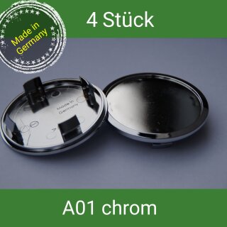 A01 chrom Nabenkappen Träger 68 mm Audi RH  Artec  4 St.