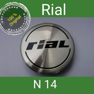 N 14 Rial Orginal Alu gebürstet Nabenkappen  Felgendeckel 64 mm 1 St. N 32 N 41
