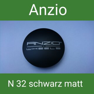 N 32 Anzio Orginal schwarz matt Nabenkappen  Felgendeckel 64 mm 1 St.