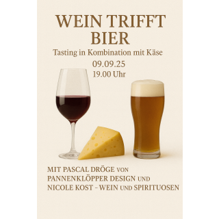 Wein trifft Bier 09.09.25  um 19.00 Uhr