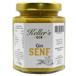 Kellers Gin "Gin Senf" 190 Gramm