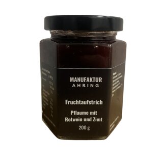 Pflaume mit Rotwein und Zimt Sauerländer Fruchtaufstrich