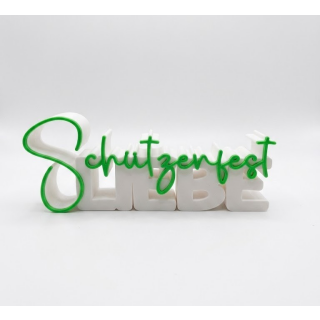Schützenfest Liebe Schriftzug 13 cm ( weiß/ grün )