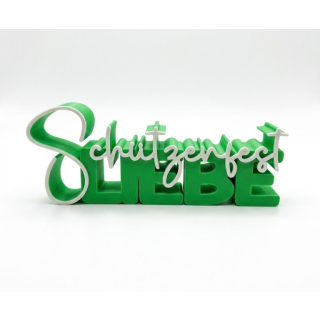 Schützenfest Liebe Schriftzug 13 cm (  grün/ Weiß  )