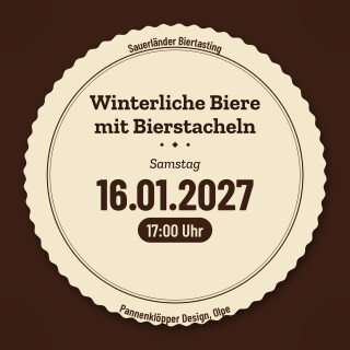 16.01.27 um 17.00 Uhr Biertasting Winterliche Biere mit Bierstacheln