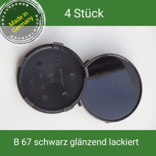 B 67 schwarz glänzend lackiert Nabenkappen Felgendeckel 68 mm BMW Brock  4 St.