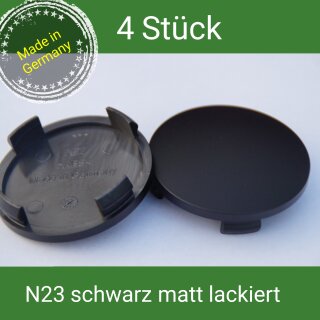 N 23 schwarz matt lackiert Nabenkappen Felgendeckel 60 mm Rial Alutec ATS 4 St.